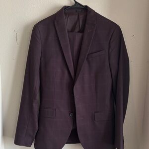 36 R Slim Fit Elegant Men's Dark Purple Suit